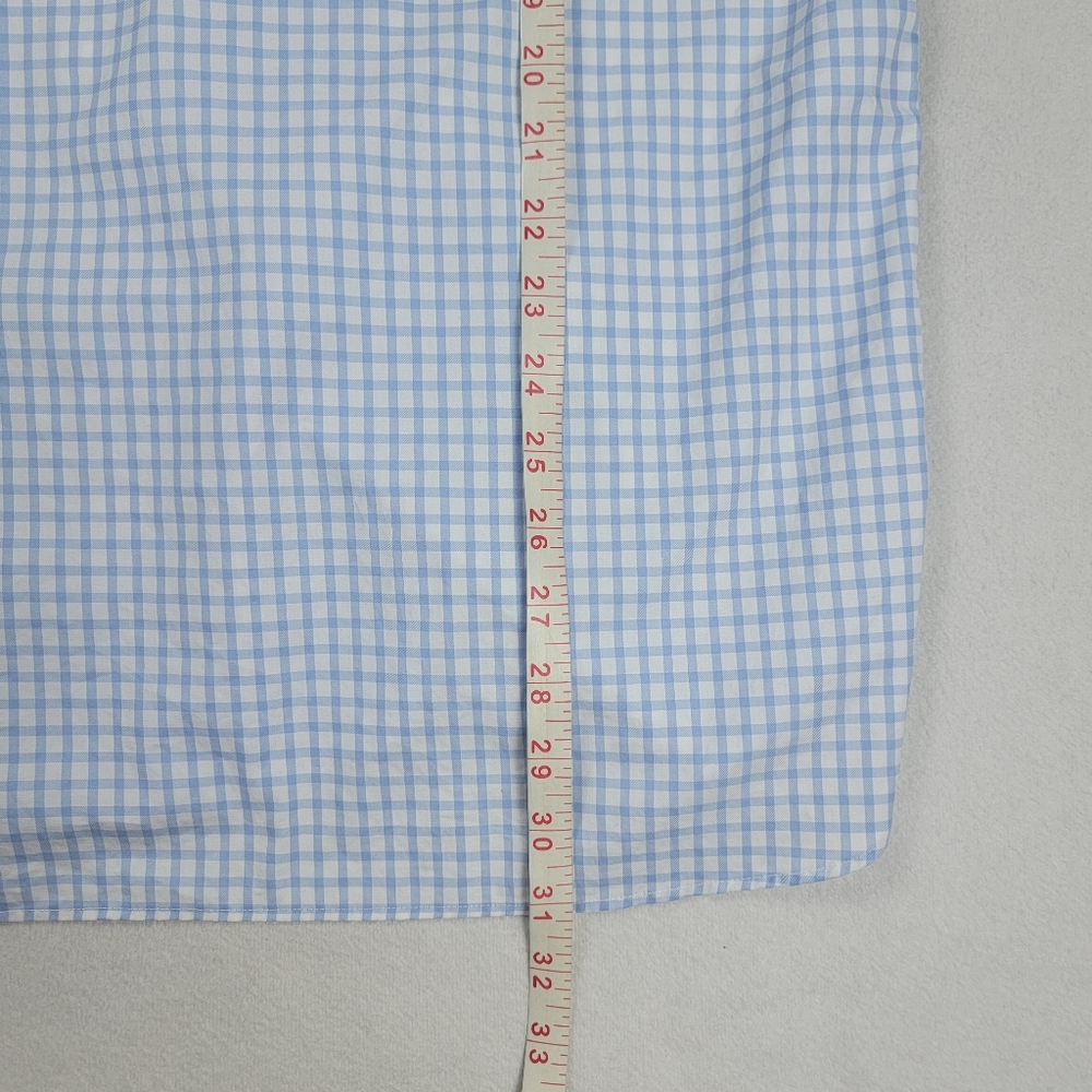 Ben Silver Charleston Button Down Shirt Men's 16.5-33 Blue Check 100% Cotton - Picture 9 of 11